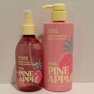 VS PINK NEW Limited Edition Pink Pineapple Body Lotion & Hair & Body Mist